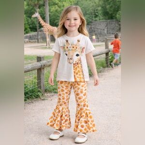 Cute Giraffe Flare Outfit Girl - Conjunto Jirafa